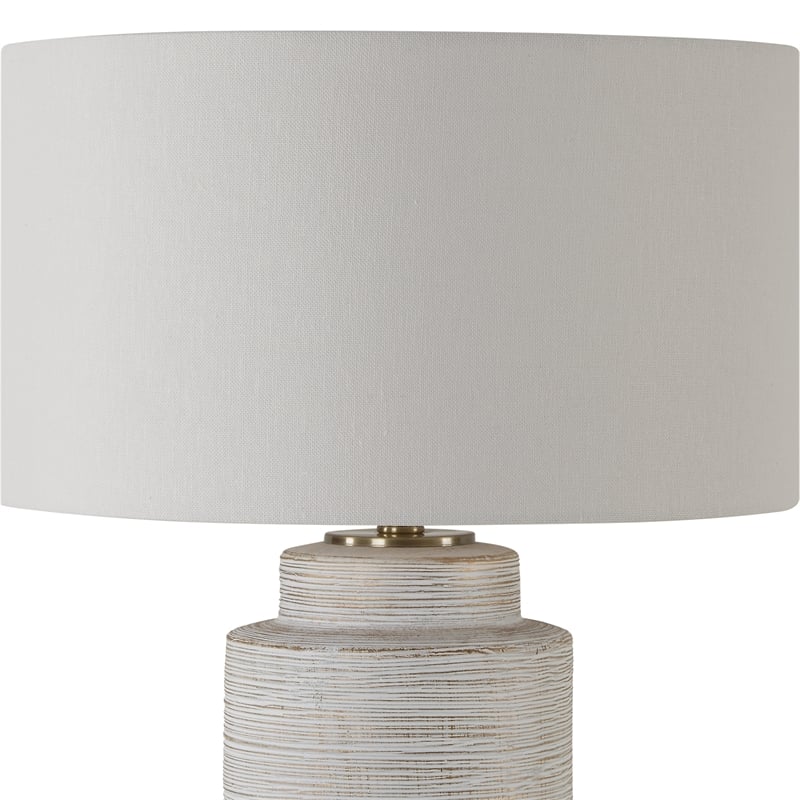 Uttermost Crimp Ribbed Table Lamp in Ivory