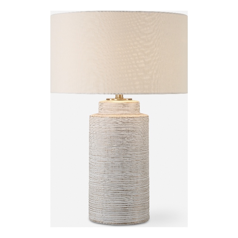 Uttermost Crimp Ribbed Table Lamp in Ivory
