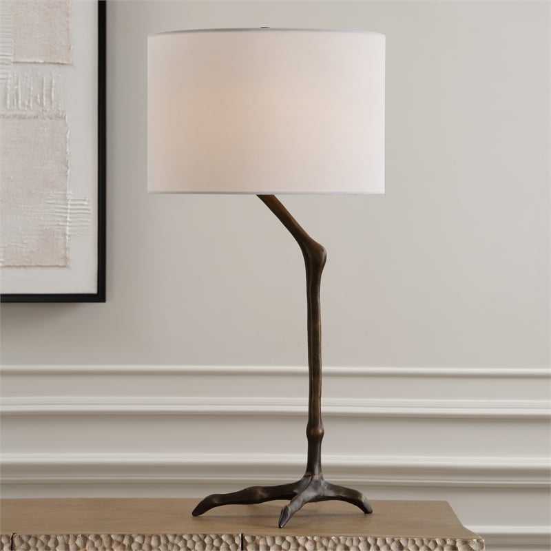 Uttermost Perch Bird-Leg Table Lamp in Bronze