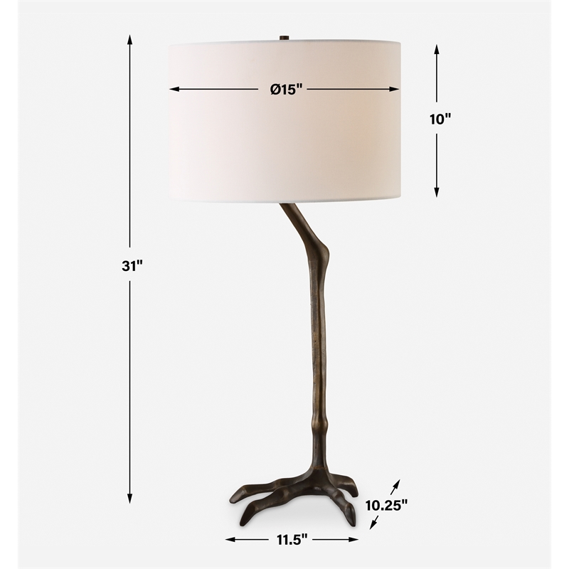 Uttermost Perch Bird-Leg Table Lamp in Bronze