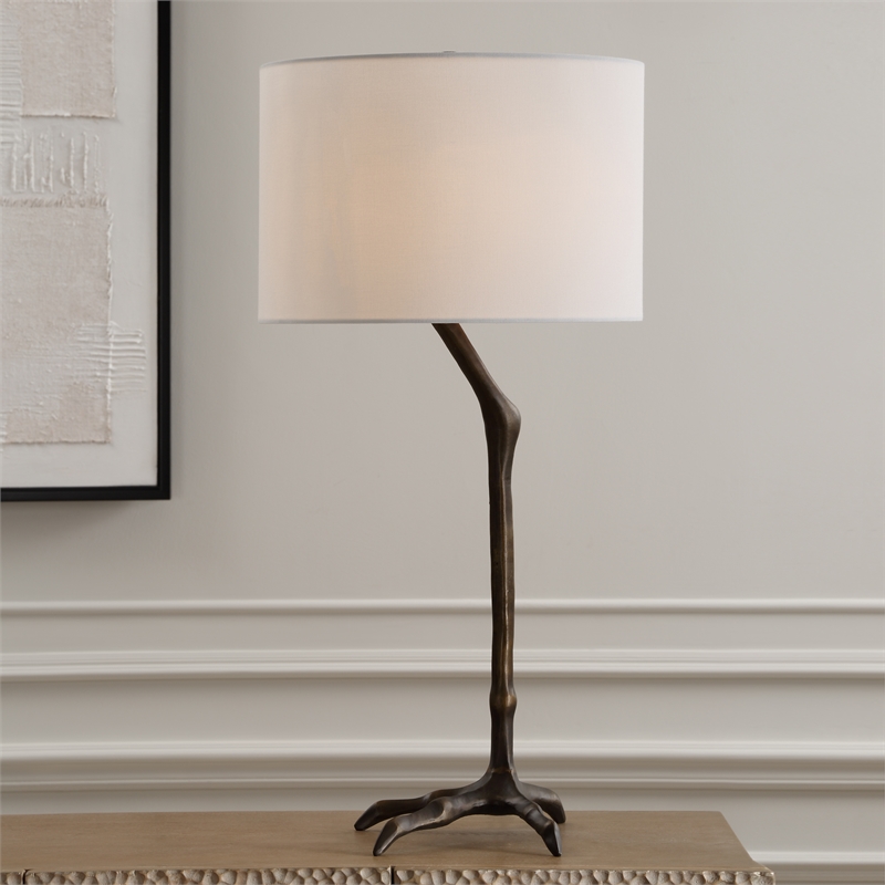 Uttermost Perch Bird-Leg Table Lamp in Bronze