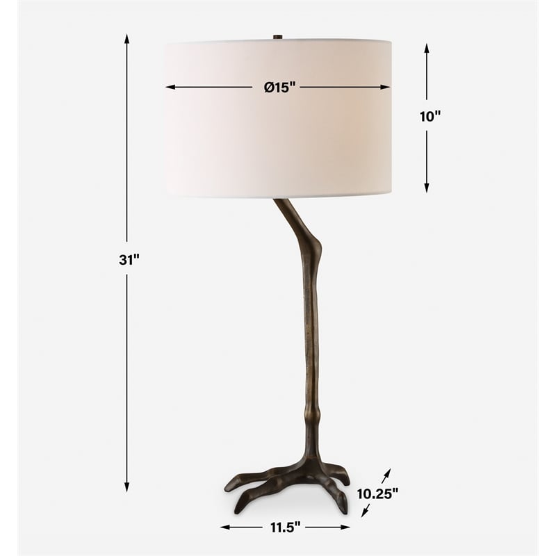 Uttermost Perch Bird-Leg Table Lamp in Bronze