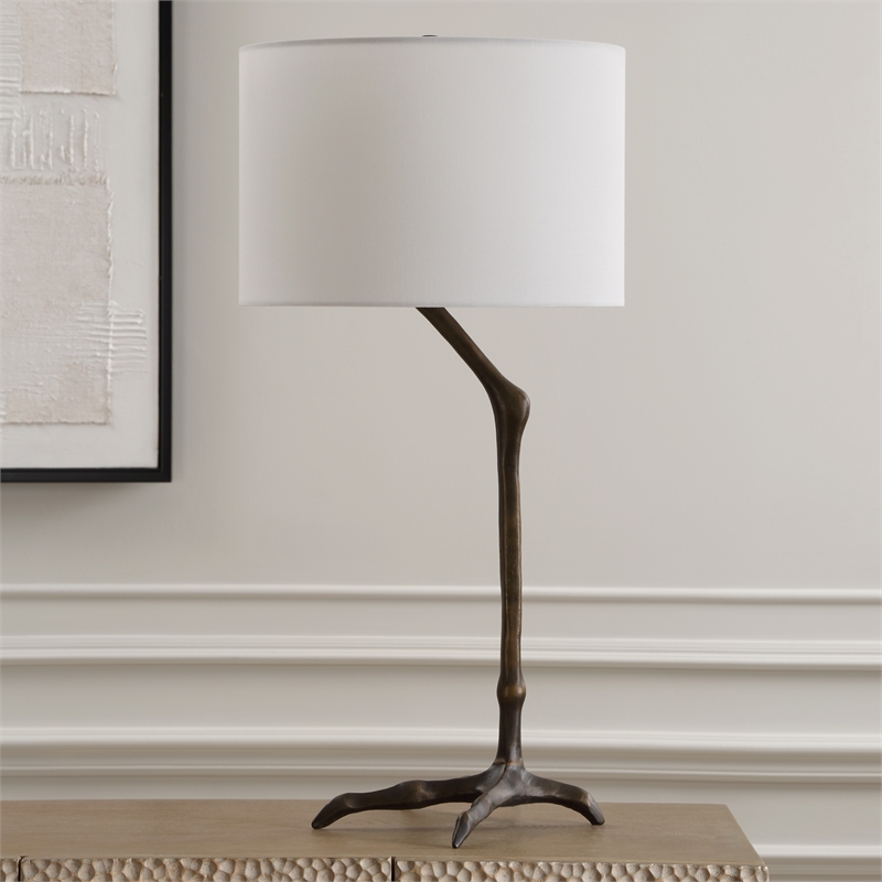 Uttermost Perch Bird-Leg Table Lamp in Bronze