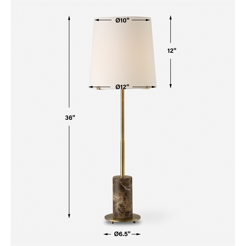 Uttermost Sepia Brown Marble Buffet Lamp