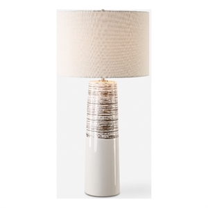 uttermost haven white glaze table lamp