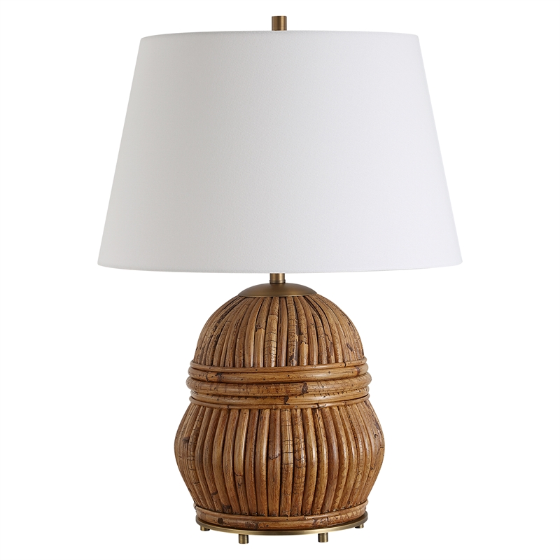 Uttermost Reed Honey Rattan Table Lamp in Brown