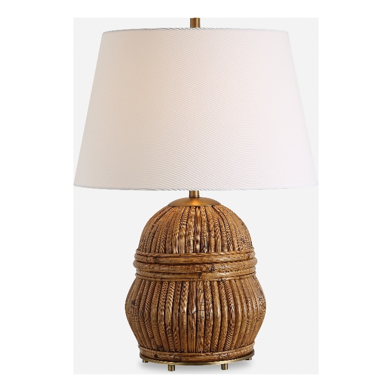 Uttermost Reed Honey Rattan Table Lamp in Brown