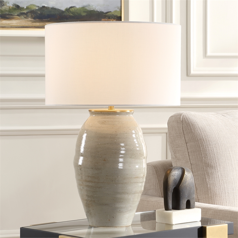Uttermost Amos Ceramic Table Lamp in Gray
