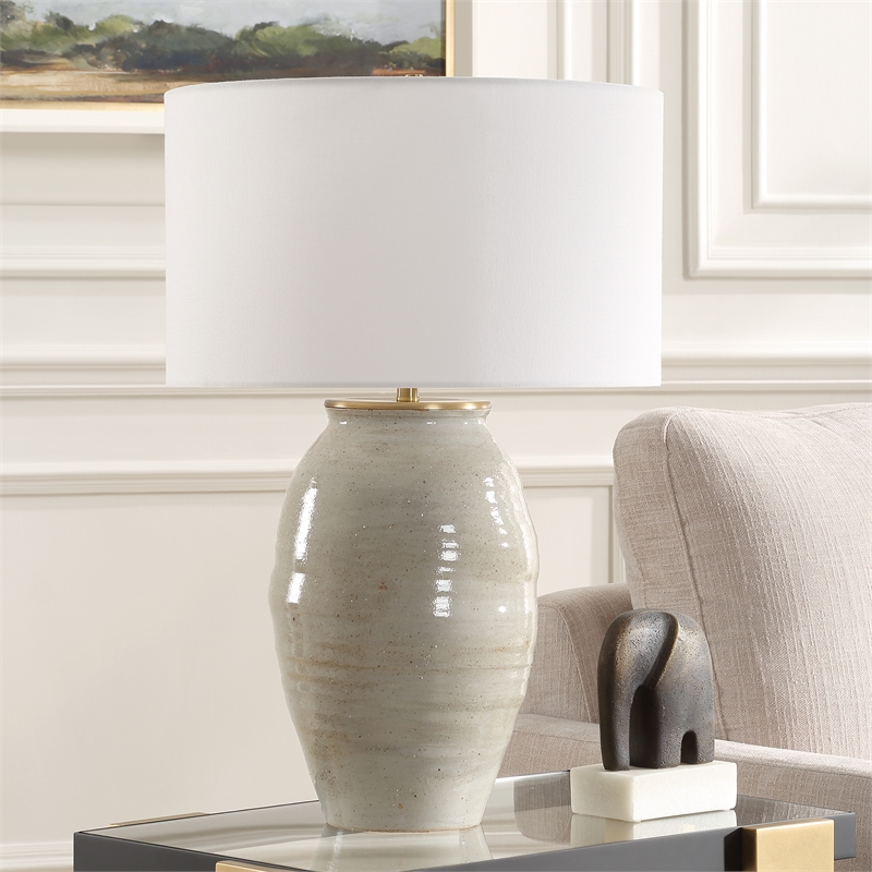 Uttermost Amos Ceramic Table Lamp in Gray