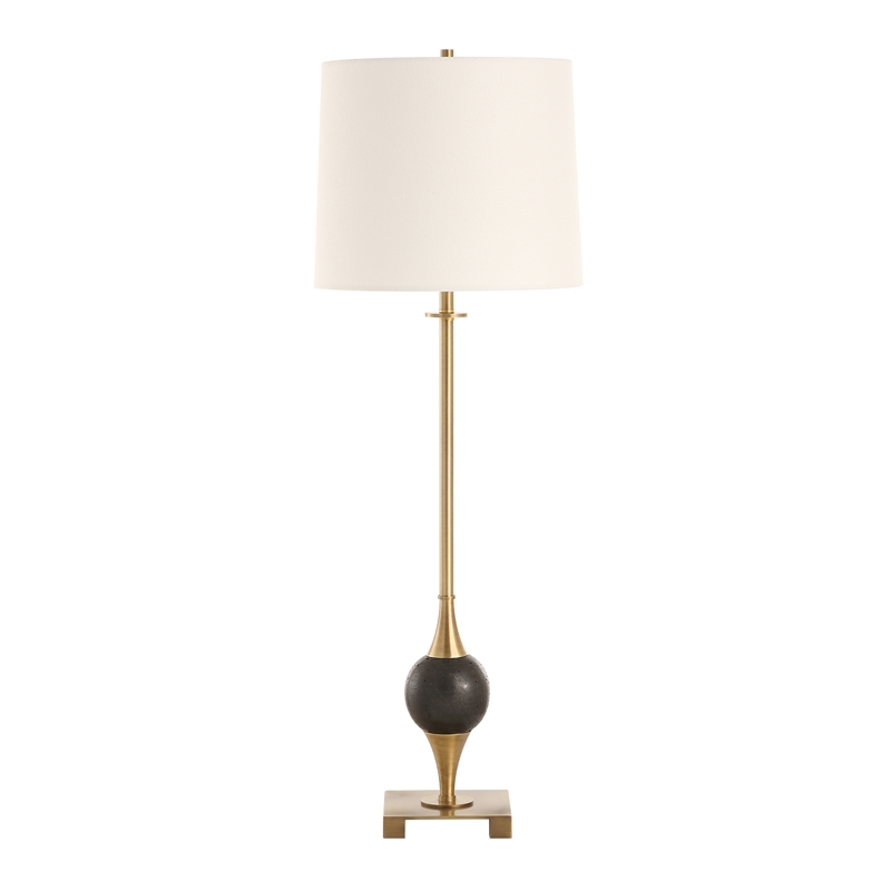 Uttermost Dempsey Marble Buffet Lamp in Black