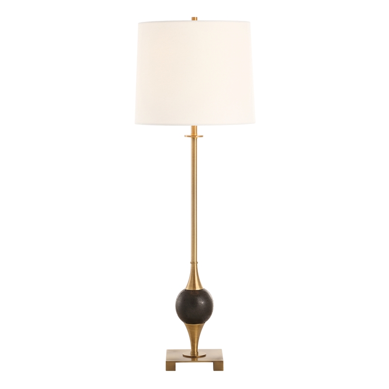 Uttermost Dempsey Marble Buffet Lamp in Black