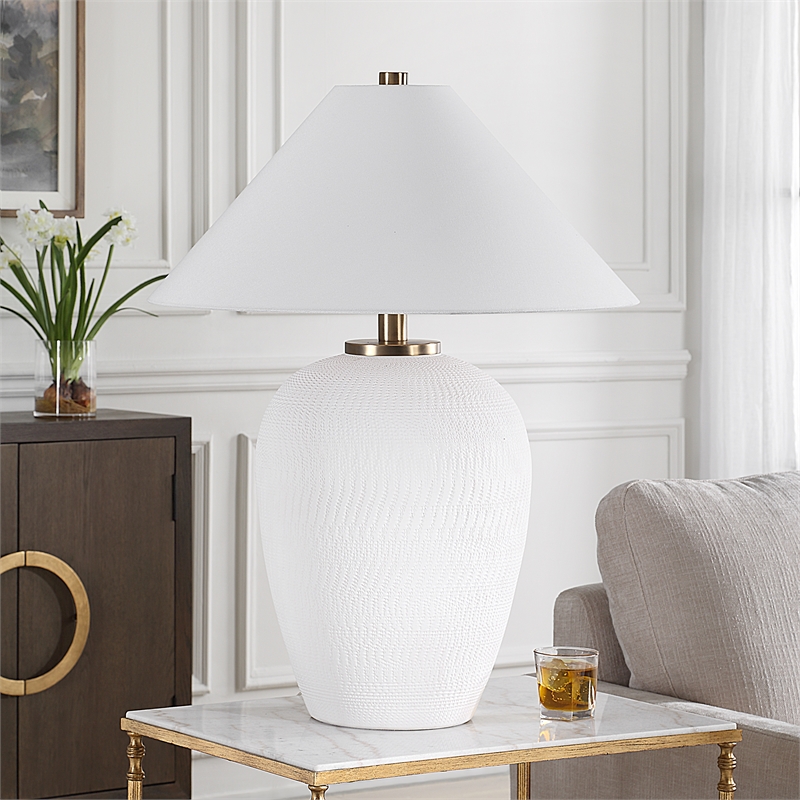 Uttermost Merriton Matt White Table Lamp