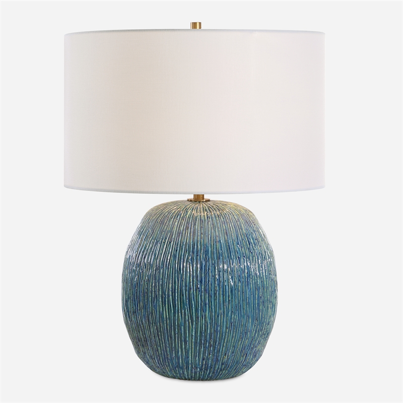 Uttermost Elysia Textured Table Lamp in Blue