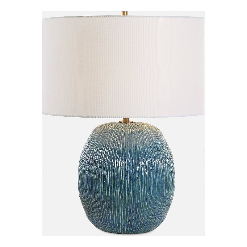 Uttermost Elysia Textured Table Lamp in Blue