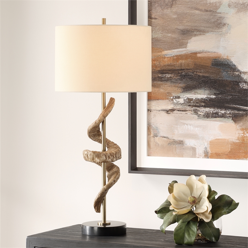Uttermost Rams Horn Table Lamp in Brown