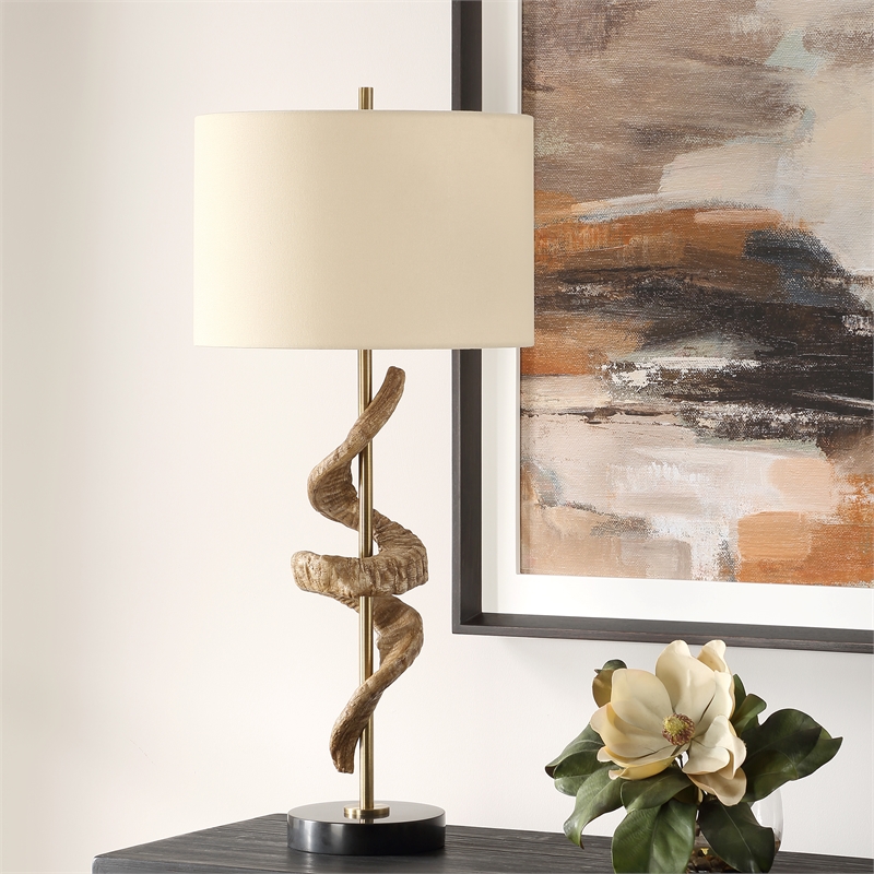 Uttermost Rams Horn Table Lamp in Brown