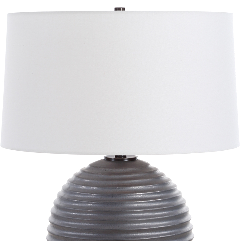 Uttermost Chelsom Ribbed Table Lamp in Bronze