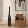 Uttermost Lathey Tapered Floor Lamp in Black