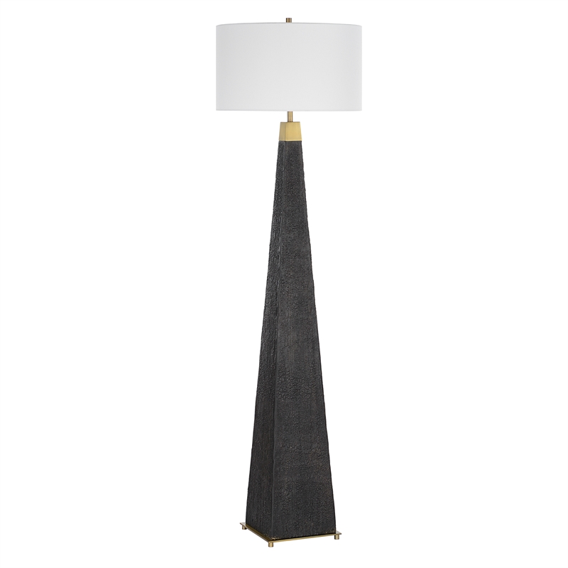 Uttermost Lathey Tapered Floor Lamp in Black