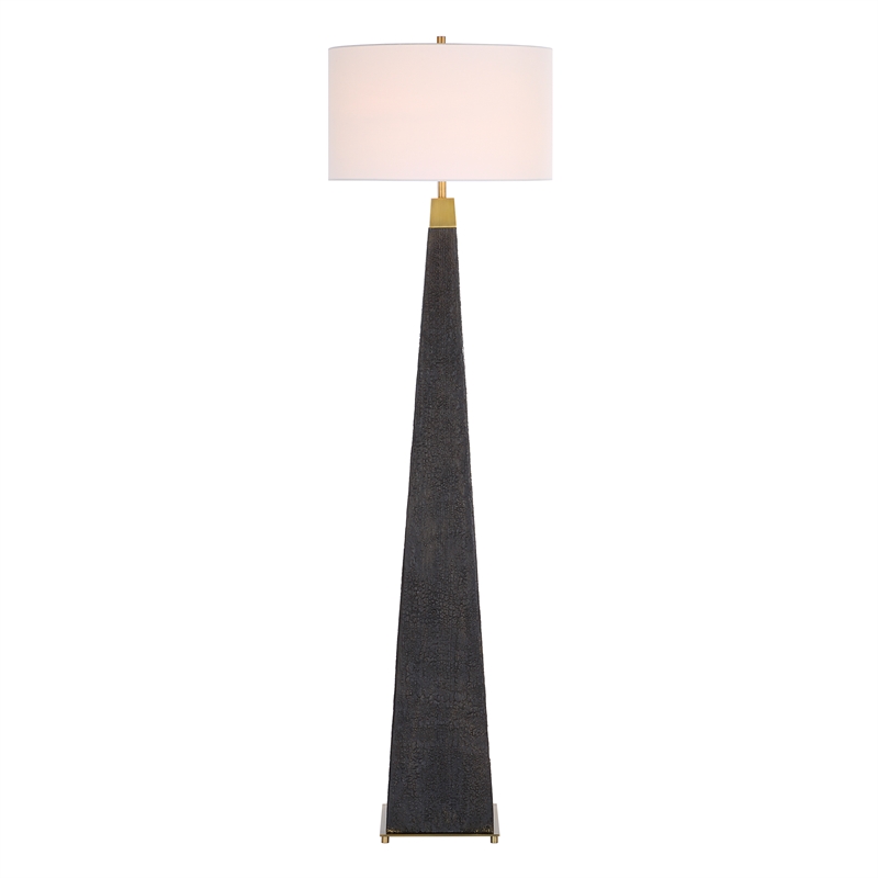 Uttermost Lathey Tapered Floor Lamp in Black