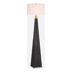 Uttermost Lathey Tapered Floor Lamp in Black