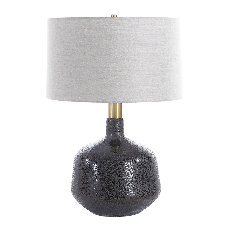 Uttermost Flanagan Mottled Gloss Table Lamp in Matte Black
