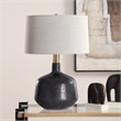 Uttermost Flanagan Mottled Gloss Table Lamp in Matte Black