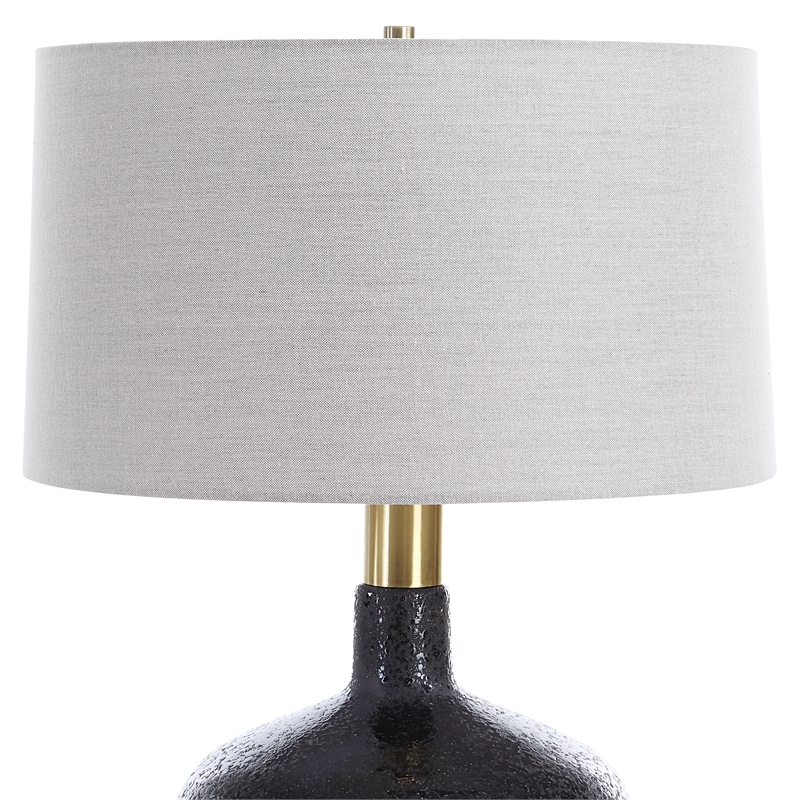 Uttermost Flanagan Mottled Gloss Table Lamp in Matte Black