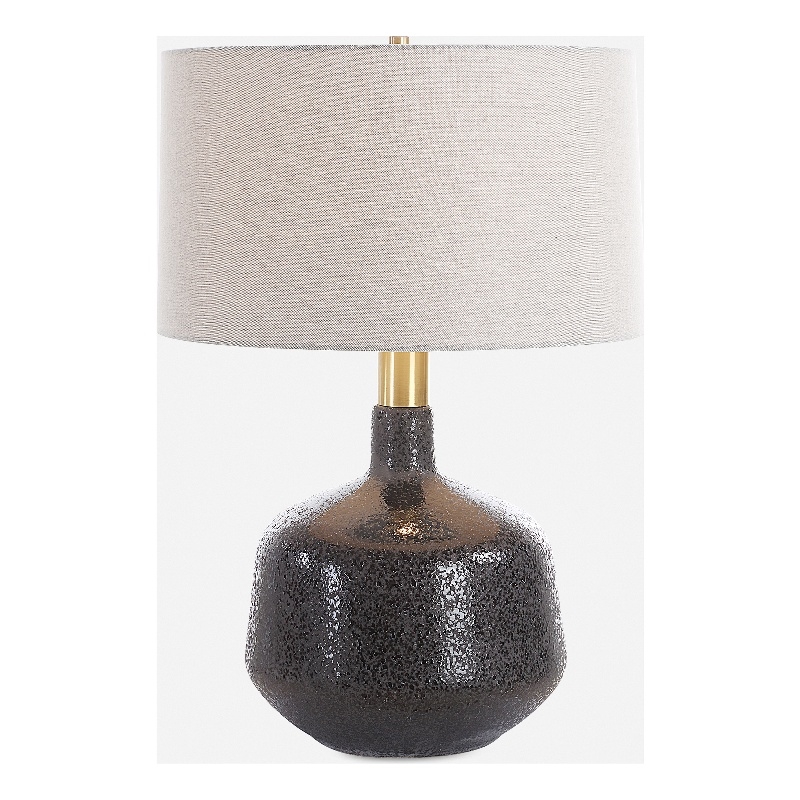 Uttermost Flanagan Mottled Gloss Table Lamp in Matte Black
