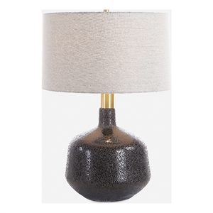 Uttermost Flanagan Mottled Gloss Table Lamp in Matte Black