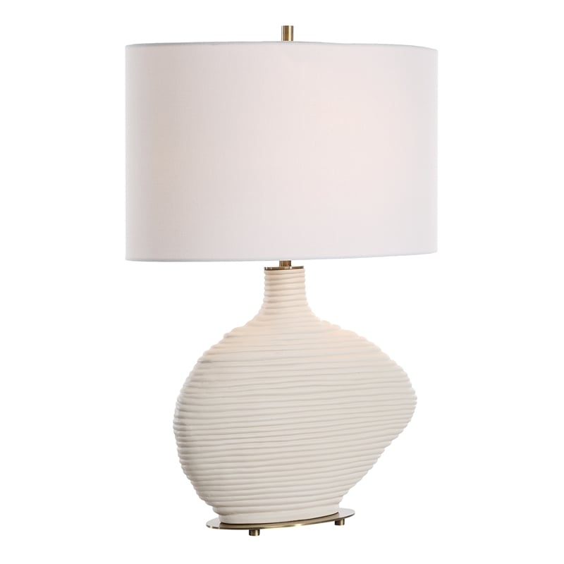 Uttermost Duostacked Ceramic Table Lamp in White
