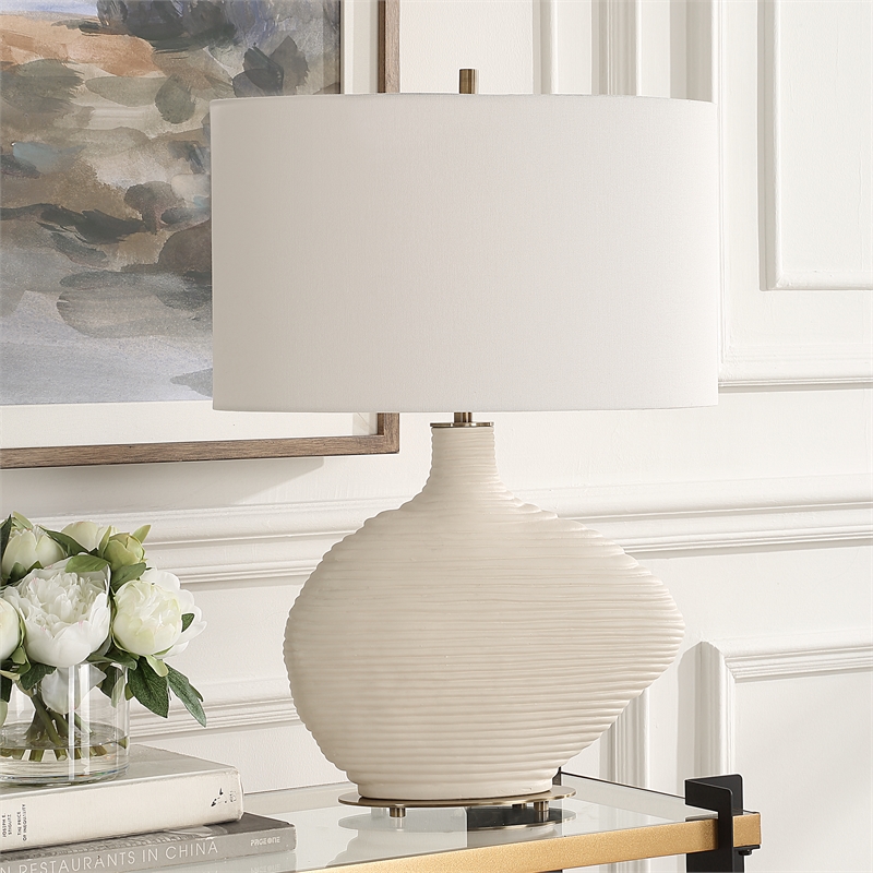 Uttermost Duostacked Ceramic Table Lamp in White