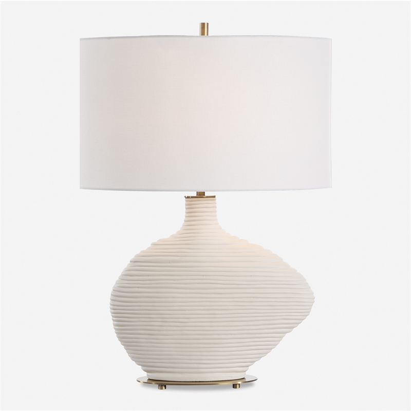 Uttermost Duostacked Ceramic Table Lamp in White