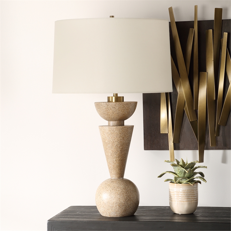 Uttermost Cullum Geometric Table Lamp in Sand