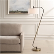 Uttermost Irwin Curved Brass Floor Lamp in Bronze