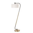 Uttermost Irwin Curved Brass Floor Lamp in Bronze