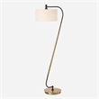 Uttermost Irwin Curved Brass Floor Lamp in Bronze