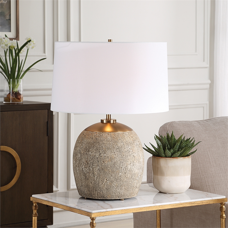 Uttermost Raylan Textured Table Lamp in Brown