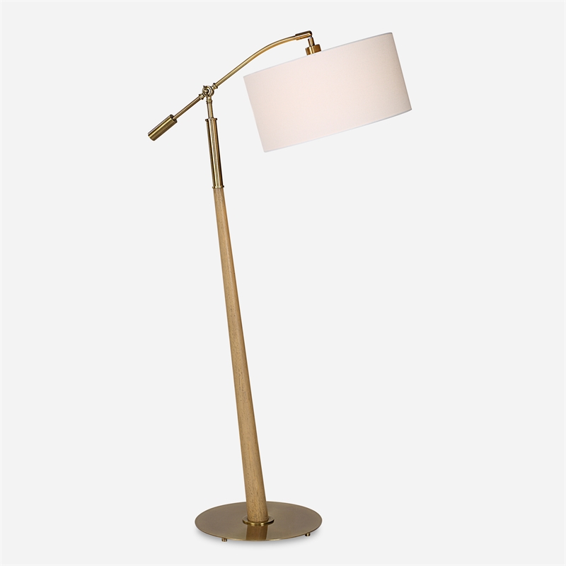 Uttermost Kennett Wooden Floor Lamp in Brown