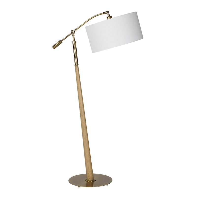 Uttermost Kennett Wooden Floor Lamp in Brown