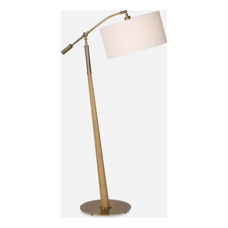 Uttermost Kennett Wooden Floor Lamp in Brown