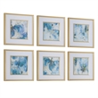Uttermost Fresh Start Blue Abstract Prints Set of 6