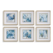Uttermost Fresh Start Blue Abstract Prints Set of 6