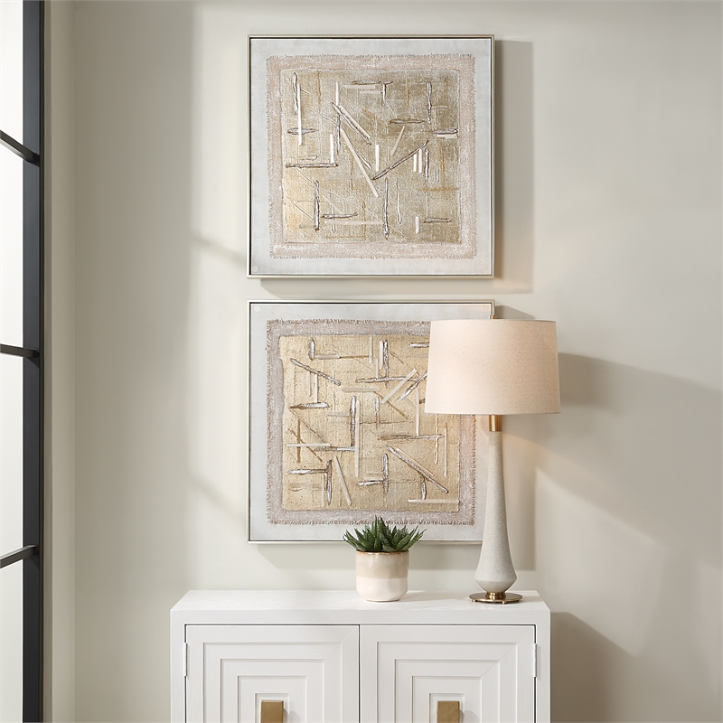 Uttermost Unpredictable Hand Painted Canvases in Multi-Color (Set of 2)