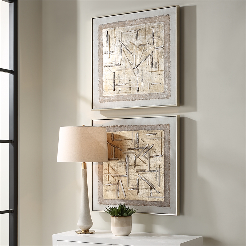 Uttermost Unpredictable Hand Painted Canvases in Multi-Color (Set of 2)