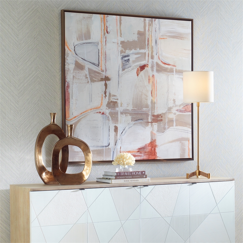 Uttermost Neutral Nirvana Abstract Canvas Art in Multi-Color