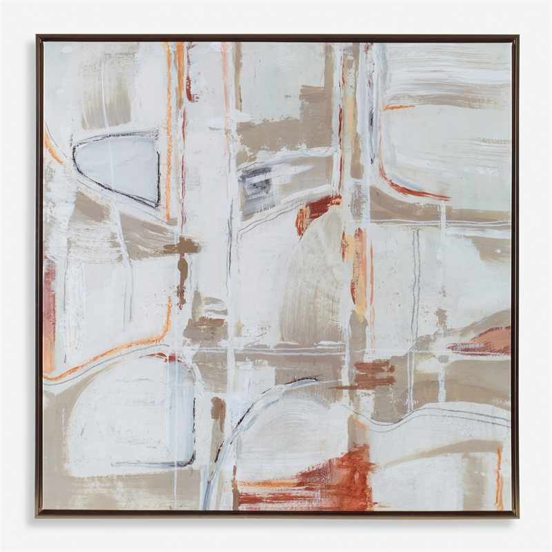 Uttermost Neutral Nirvana Abstract Canvas Art in Multi-Color