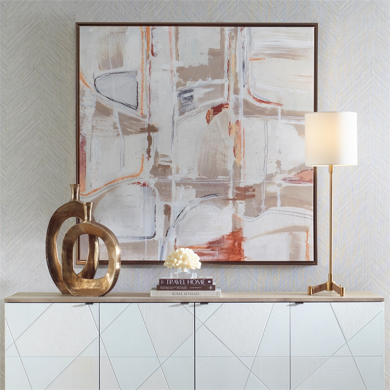 Uttermost Neutral Nirvana Abstract Canvas Art in Multi-Color