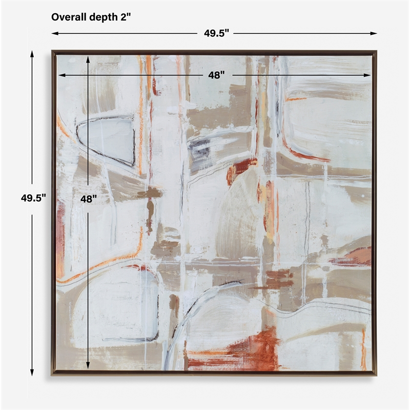 Uttermost Neutral Nirvana Abstract Canvas Art in Multi-Color