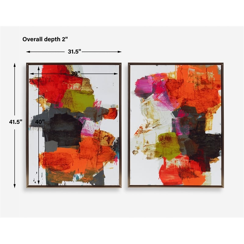 Uttermost Tried And True Framed Abstract Art in Multi-Color (Set of 2)